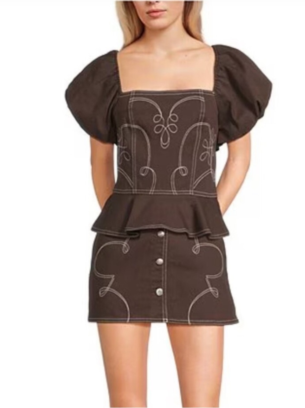 Dillards
GB Denim Western Coordinating Peplum Top
